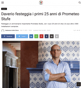 Varese Press: Daverio festeggia i primi 25 anni di Prometeo Stufe