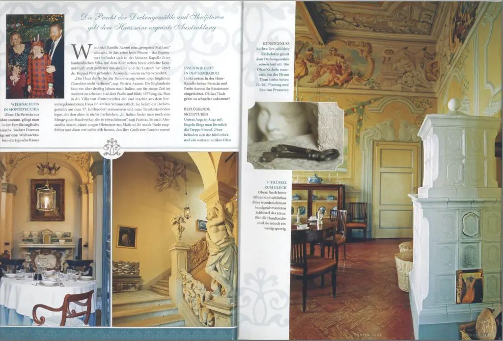 Wohnen Träume, Winter 2005   Le stufe in maiolica nella Villa di Montevecchia
