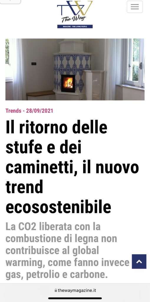 THE WAY MAGAZINE   Il ritorno delle stufe e dei caminetti, il nuovo trend ecosostenibile