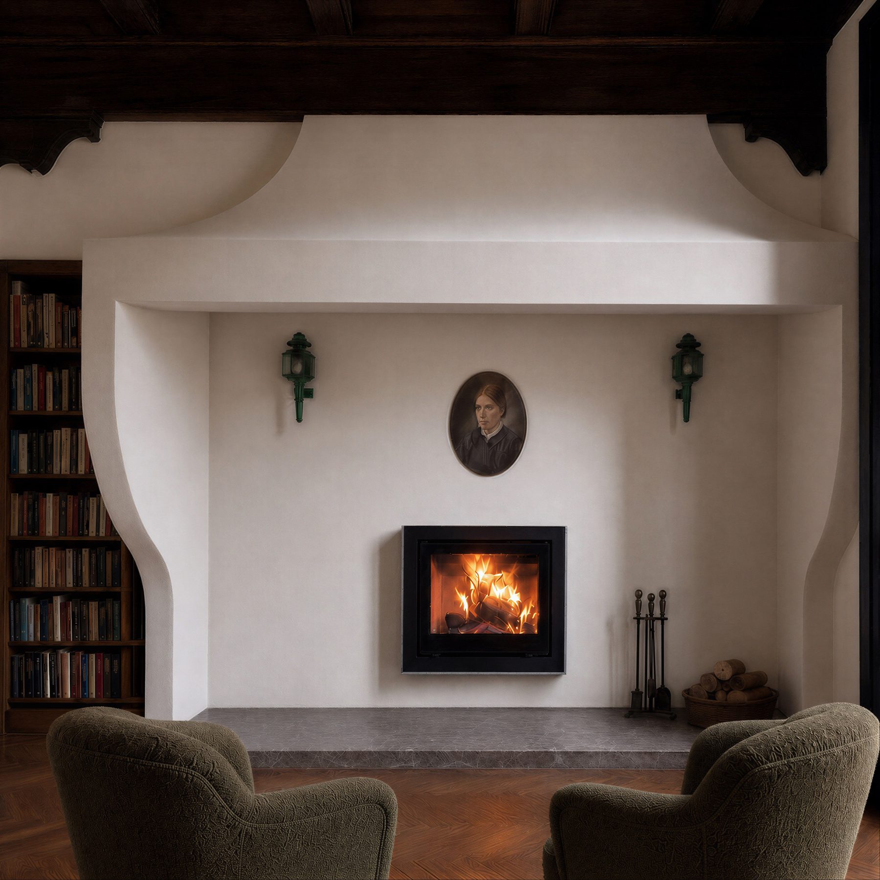 Inserto per caminetto aperto in ambiente domestico
