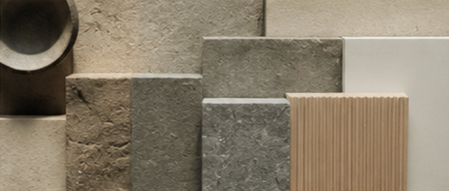 Campioni di materiali: pietra ollare, refrattario, ceramica
